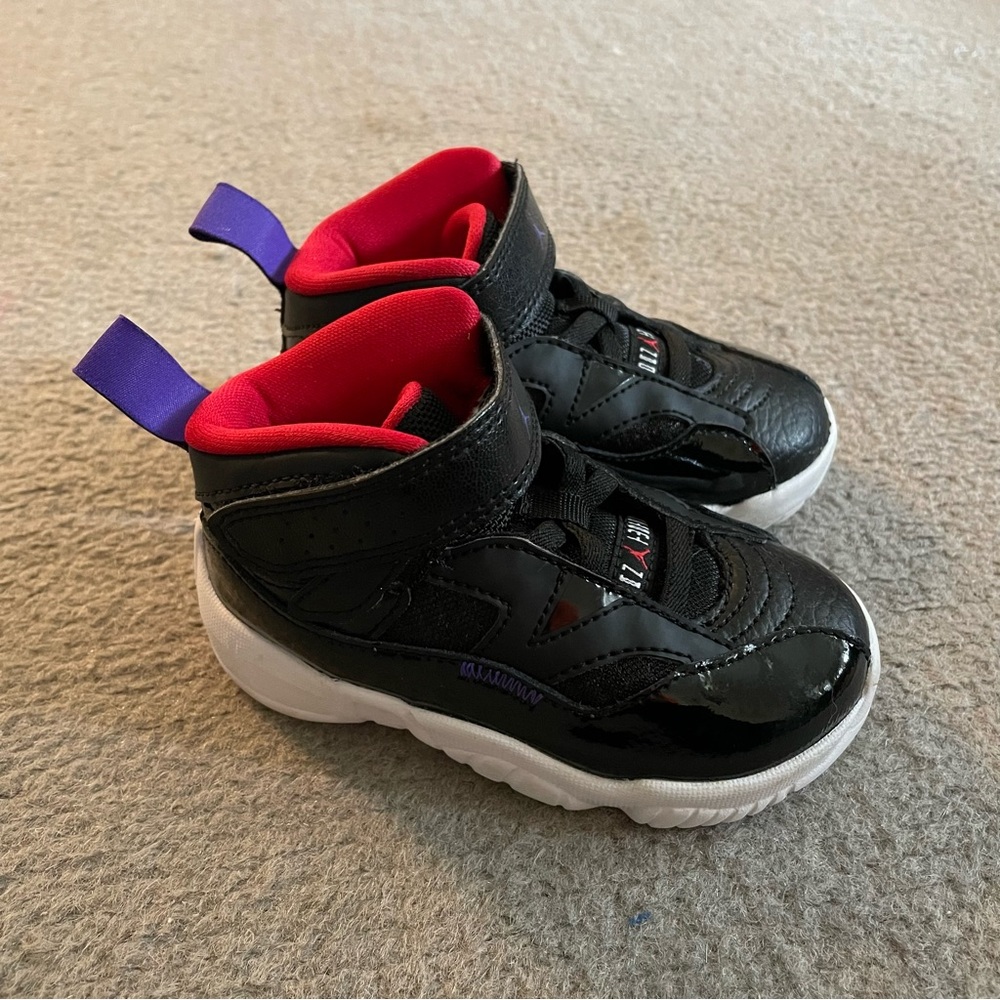 Nike Black and Purple Kids Sneakers air Jordan’s